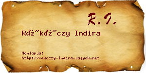 Rákóczy Indira névjegykártya